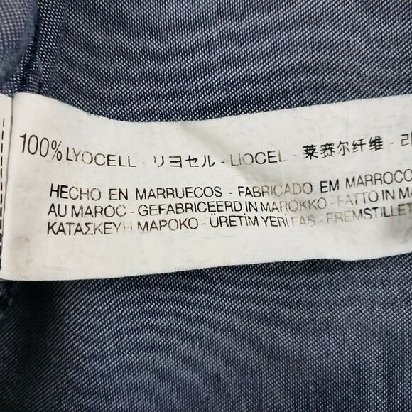 ZARA Blue Size XS Shorts Sleeveless Romper V-Neck Tie Waist One Piece Chambray - Picture 8 of 9